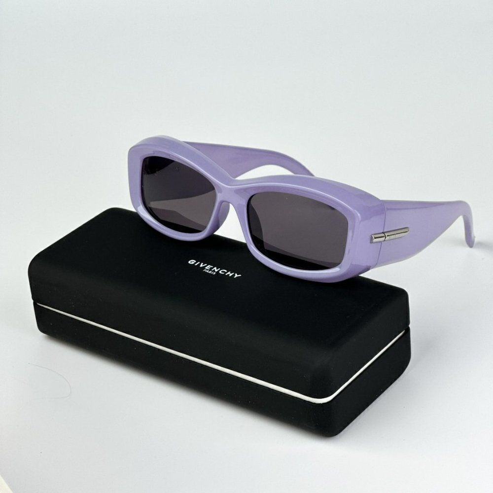 NEW Givenchy GV40044U 78A Shiny Lilac Smoke Gray Unisex Geometric Sunglasses